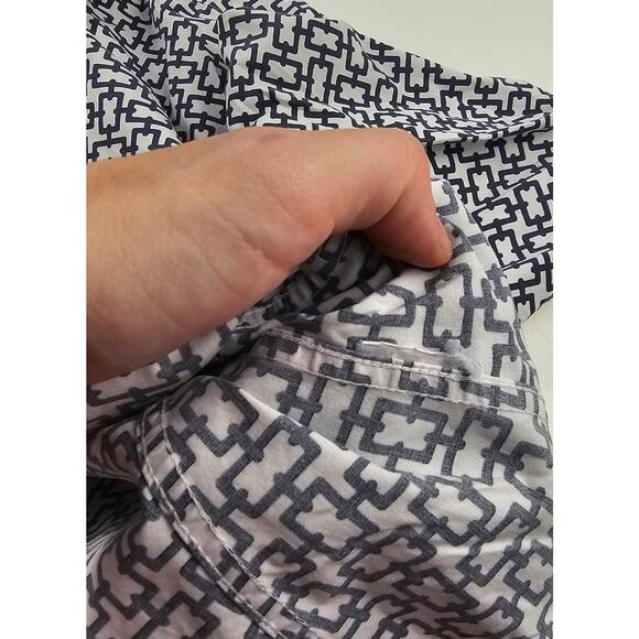 Foxcroft Easy Care Pinpoint Stretch Chain Print Button-Up Shirt Womens XL black - Picture 6 of 8